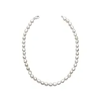 secret & you collier de perles perles de culture d'eau douce baroques de 45 cm de long perles baroques de 9 à 10 mm avec noeud entre chaque perle. perles de couleur blanc, lavande et pêche.