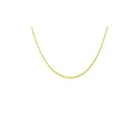 chaîne collier femme forcé-lumineux or jaune 18 carats longueur 50 cm épaisseur 1.7 mm - coffret cadeau - certificat de garantie - mondepetit