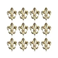 bobijoo jewelry - lot de 12 pin's epingle broche pins fleur de lys patriote laiton doré or 22x16mm