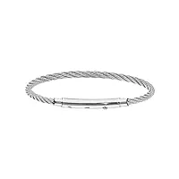1001 bijoux bracelet acier pour thabora charms homme câble fermoir téléscopique 21cm réglable 20 et 19cm + écrin (offert)