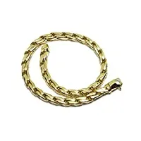 bracelet original pour homme carré en or jaune 18 carats avec chaîne creuse de 21 cm de long et 4 mm de large. poids : 9,05 g d'or 18 carats.