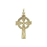 tata gisèle pendentif en plaqué or 18 carats - croix celte - sachet velours offert