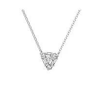 pendentif en forme de triangle serti de diamants ronds 0,30 ct en or blanc 18 carats