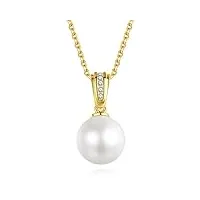 viki lynn collier pendentif perle de culture 7-8mm bijoux fantaisie femme en argent fin 925 et zircon cubique idée cadeau femme fille
