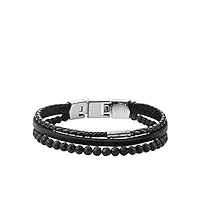 fossil bracelet pour hommes vintage casual, longueur : 180mm - 195mm bracelet en acier inoxydable argenté, jf03620040
