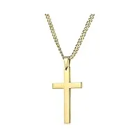 lifetime bling chaîne en or avec croix pour homme, mari, père et meilleur ami. grande croix religieuse, or blanc, diamant