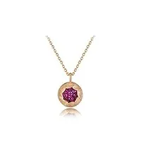 anazoz collier pendentif 'la graine' rubis naturel en or rose 18 carats artistique cadeau personnalisé