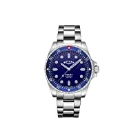 rotary hommes | henley | automatique | cadran bleu | bracelet en acier inoxydable gb05136/05
