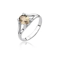 lumari gold bague pour femme en or blanc 585 14 carats avec véritable gemme et diamants brillants
