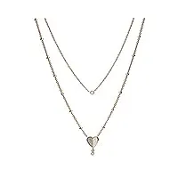 fossil collier pour femmes vintage glitz, longueur : 42cm + 5cm collier en acier inoxydable or rose, jf03648791
