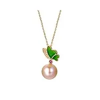 anazoz collier femme or 18 carats diamant pendentif papillon Émaillé avec perle pierres naturelles fantaisie