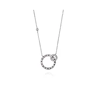 anazoz collier femme or 18 carats pendentif anneaux entrelacés rubis diamant or blanc fantaisie