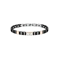 maserati bracelet homme, collection jewels, en acier, pvd or rose, cèramique - jm221atz05