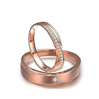 anazoz bague femme mariage or 18 carats anneau entrelacs diamant 0.1ct or rose 1 pièce fantaisie taille 48