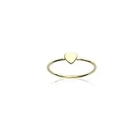 tata gisèle bague anneau en plaqué or 18 carats - motif petit coeur - sachet velours offert (58)