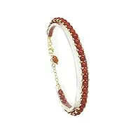 sicilia bedda - bracelet en corail rouge de la méditerranée - argent 925 - produit fabriqué à la main - idée cadeau, 21 cm, argent sterling