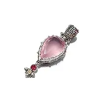 pendentif rose quartz hindoustan. handmade. gold, sapphires, rose quartz and diamonds displayed. unique piece-one of a kind. - affichage ethnopurquartz et diamants. unique ! - ethnopur-