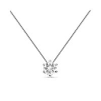 miore bijoux pour femmes collier avec pendentif diamant solitaire 0.20 ct chaîne en or blanc 14 carats / 585 or