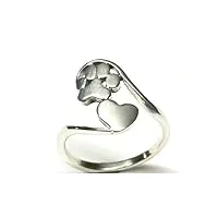 letsbuysilver bague en argent sterling avec cœur et patte de chien motif animal love heart taille 56-17,8-7,25