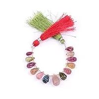 gouttes gravées de larmes colorées de tourmaline africaine naturelle pour les boucles d'oreilles de collier | top perles de qualité coupées | pour faire une bague et un pendentif | 16,6x8,8 - 9x4,6 mm