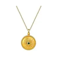 dzwyc collier médaillon collier de médaillon suspendu doré en argent sterling 925 qui contient une photo de la photo pour les femmes filles collier (color : green)