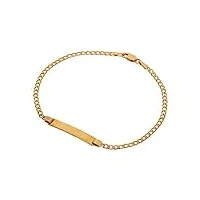 jewellerybox bracelet id gourmette en or 9 carats taille diamant 7 pouces