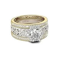 jeulia bague diamant pour femme en argent sterling - style vintage - halo - forme ronde - pour mariage, fiançailles, anniversaire de mariage, promesse de mariée - pour femmes et filles