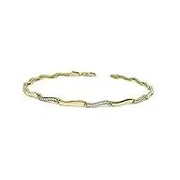 bracelet en or jaune 18 carats pour femme avec zircons sertis d'excellente qualité. taille : 19 cm de long. 4,90 gr d'or 18k