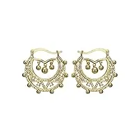 bobijoo jewelry - boucles d'oreilles savoyardes 35mm femme or diamant