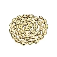 bobijoo jewelry - gros collier chaîne grain de café homme xxl 13x17mm 70cm 125gr acier inoxydable or doré plaqué