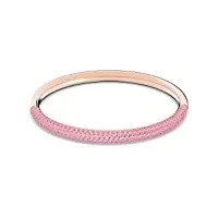 swarovski bracelet jonc stone, cristaux rose et placage de ton or rosé, taille m