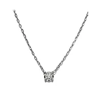 magnifique collier en or blanc 18 carats avec un diamant brillant de 0,11 ct, cadeau spécial pour femme. idéal pour tous les jours.