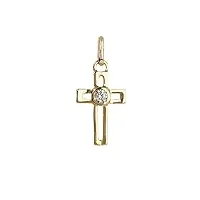 nklaus baptême croix pendentif 333 or jaune crucifix 8 carats croix en or 16x9,5mm 8003