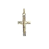 nklaus croix pendentif 333 or jaune diamanté croix en or crucifix jésus inri 7979