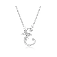 viki lynn collier initiale pour femme en argent sterling 925 alphabets lettre e et collier ange