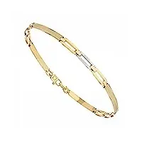 bracelet en or 18 carats à mailles alternées pour homme or blanc