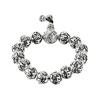 wozuimei bracelet en argent de style chinois bijoux en argent sterling vintage thai silver bouddhiste mantra perle bracelet chanceux chapelet hommes 's braceletnoir