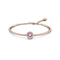 swarovski bracelet-jonc sparkling femme, dance, coupe ronde, pierre centrale, petits cristaux et placage de ton or rosé, violet