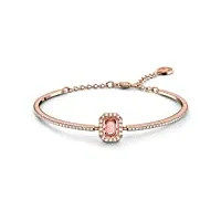 swarovski bracelet-jonc millenia femme, pierre taille octogonale, cristaux blancs et placage de ton or rosé, rose