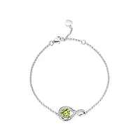 gemlanto bracelets en argent sterling, bracelet péridot créé, pierre précieuse jaune-vert, bracelet de pierre de naissance d'août, cadeaux d'anniversaire pour femmes