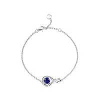gemlanto bracelets en argent sterling, bracelet en saphir créé, pierre précieuse bleue, bracelet en pierre de naissance de septembre, cadeaux d'anniversaire pour femmes