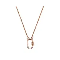 emporio armani collier pour femmes, longueur totale : 35cm+ 7cm chaîne ajustable taille du mousqueton : 14x8x1mm collier en argent sterling et or rose, eg3527221