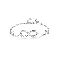 albertband bracelet prenom personnalisé bracelet infini femme argent bracelet fille meilleure amie bff noël saint-valentin ajustable (a)