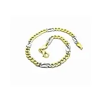 pegaso gioielli hommes bracelet en or jaune et blanc 18kt (750) jersey gourmette perdrix bicolore cm 20