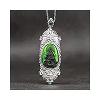 lvyan jadeite jade encre jade zodiac patron saint s925 argent incrusté tianzhu benming bouddha pendentif glace jade pendentif