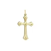 lucchetta - croix chrétienne orthodoxe en or jaune 14 carats - 27 x 16 mm - charms et pendentifs pour bracelets et colliers (jusqu'e 4mm) - unisex homme femme