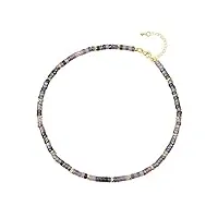 coai collier ras du cou perles heishi rhodonite chaîne plaqué or femme