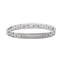 emporio armani bracelet pour homme , largeur du bracelet : 9mm, longueur intérieure : 185mm bracelet en acier inoxydable argenté, egs2814040