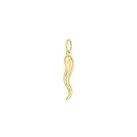lucchetta - pendentif corne italienne porte-bonheur or jaune 14 carats, cornicello chili charm, pendentifs d'or femme homme fille garcon pour bracelets et colliers (jusqu'à 4 mm)