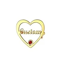 custom4u broche coeur or avec prénom personnalisé pierre de naissance gravure bijoux pins nom gravé